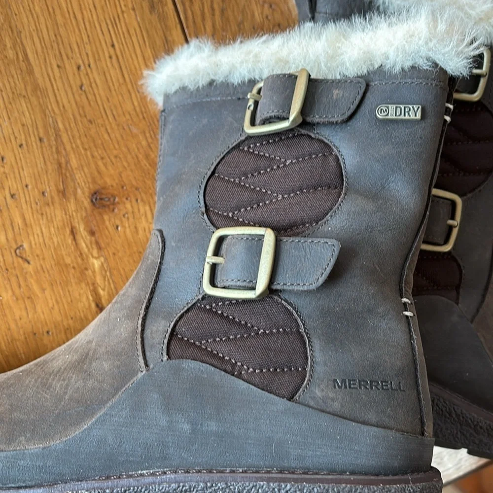 Merrell Women’s Tremblant Ezra Buckle Polar Waterproof Boots Espresso Size 7.5